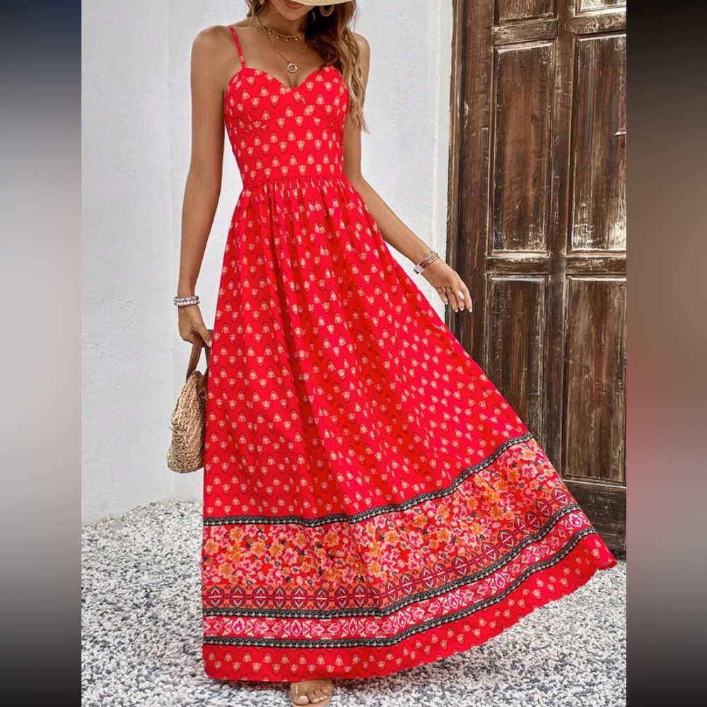 Boho floral print cami maxi dress - Picture 3 of 8
